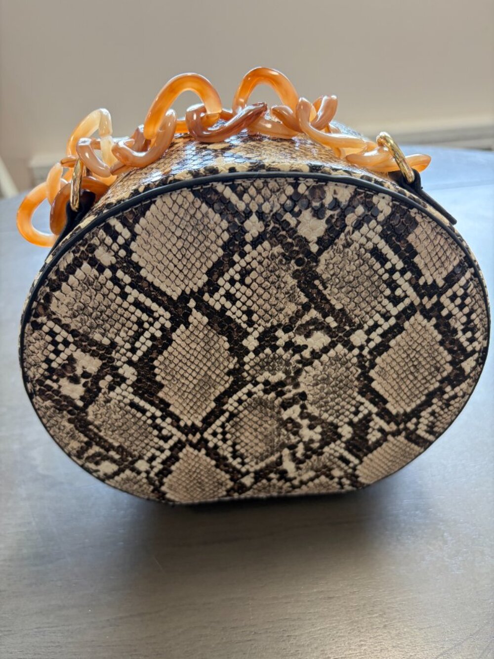 SNAKE SKIN PRINT HANDBAG - LIKE NEW! - Picture 2 of 5